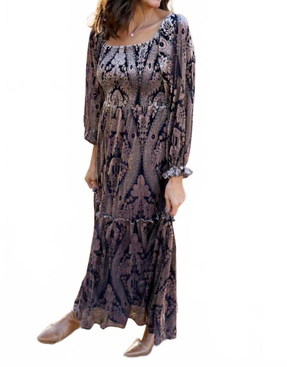NEW J.NNA burnout maxi dress in midnight floral